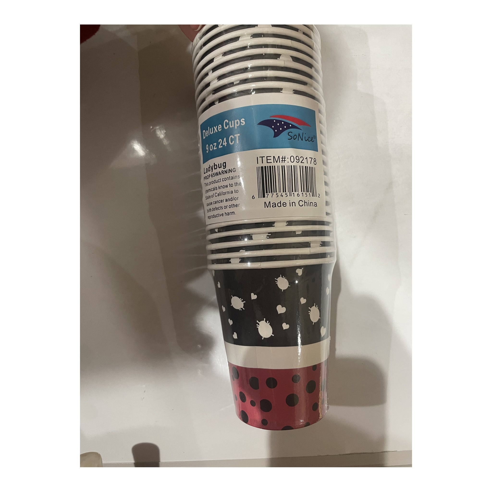9Oz Paper Cup 24 ct Ladybugs 24Pk/Cs